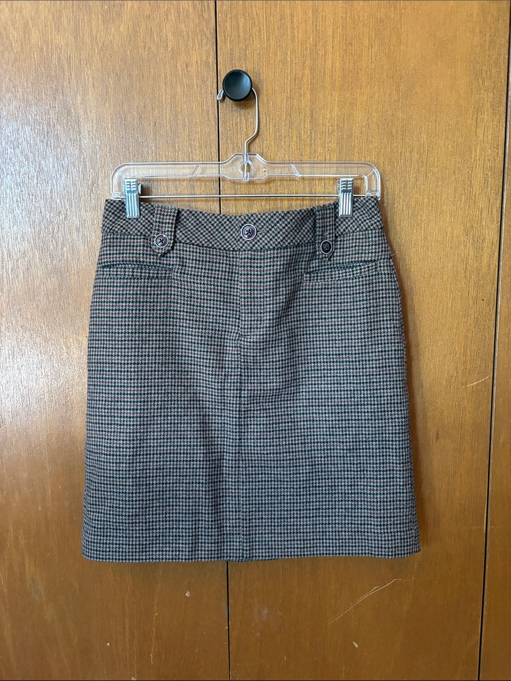 Eddie Bauer Brown Houndstooth Mini Skirt